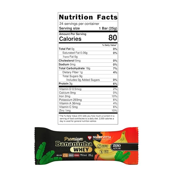 NutryVitta Banana Bar ZERO Acucar + Proteina 25g