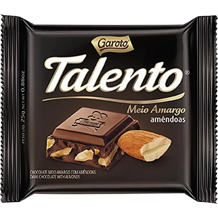 Garoto Talento Meio Amargo Amendoa 90g