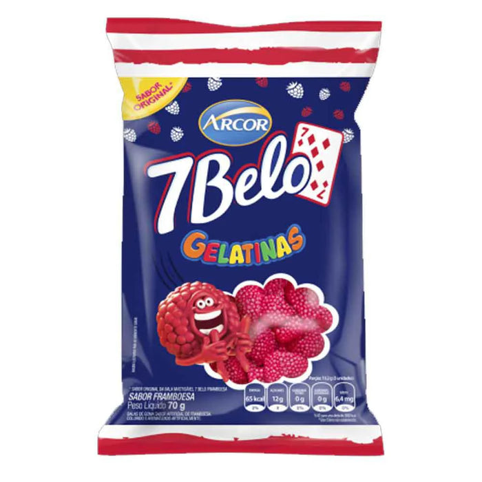 Arcor Bala 7 Belo Gelatina Framboesa 70g