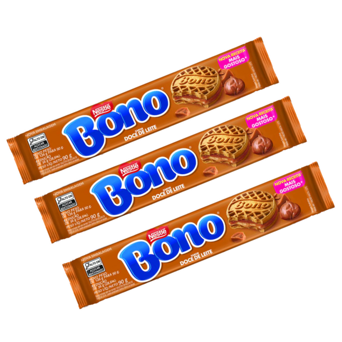 Nestlé Biscoito Recheado Bono Doce de Leite - 3 UNIDADES